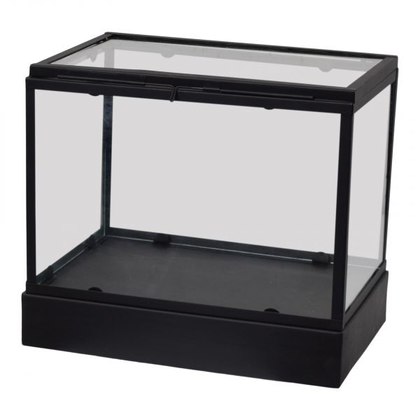 nood wastafel terras LOFT42 Showy Glazen Display Box Zwart – Metaal – (HxBxL)